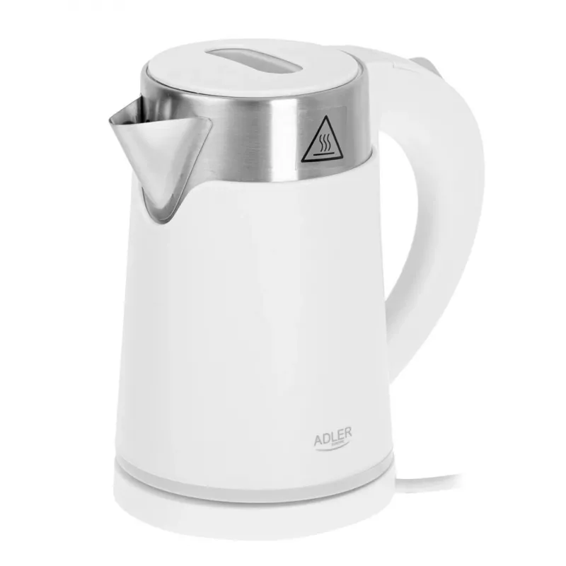 Electric kettle Adler AD 1372w — 0.6 L, 800 W, stainless steel housing, touch control