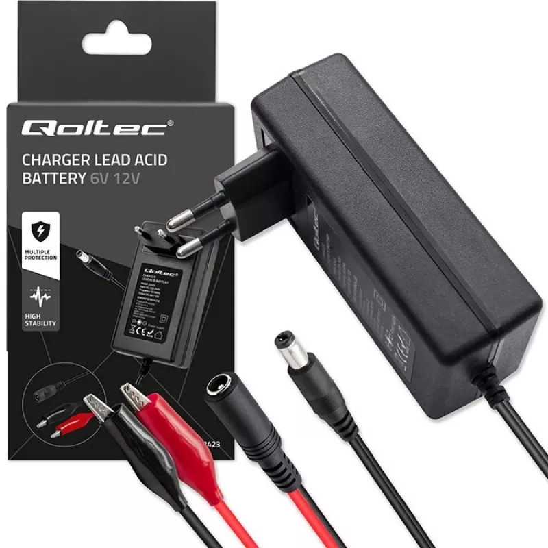 Battery Charger QOLTEC 52423 for AGM/GEL/STD batteries 6V/12V 1.5A