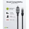 Ethernet-Cable USB-C 3.2 Gen2 Plug > RJ-45 Plug (black/Silver, 5 Meter, braided textile jacket)