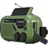Portable FM/AM Radio SENCOR SRD1000SCLGR with Bluetooth, solar/hand-crank/USB-C charging, 2000mAh battery, IPX4, LED lights