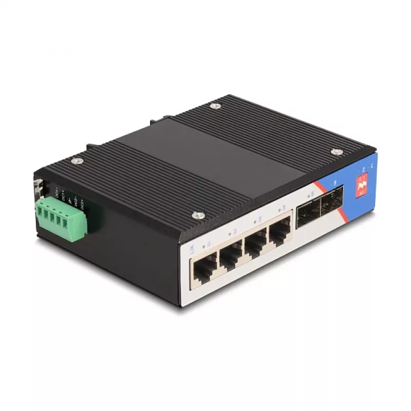 Unmanaged Switch DeLOCK 88015 Gigabit Ethernet 4 Ports Black