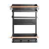MACLEAN MC-910 Magnetic Kitchen Shelf Organizer with Towel Bar and 5 Hooks, Black, 5 kg Load Capacity