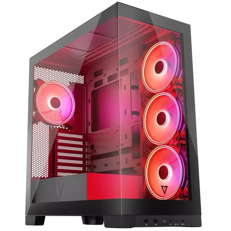 PC case MODECOM Volcano SPACE APEX ARGB Midi Tower, tempered glass, USB-C, supports ATX/microATX/Mini-ITX, GPU up to 430 mm, CPU cooler up to 180 mm
