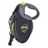 Retractable lead Flexi NEON GIANT M — 8 m tape leash, max load 25 kg, ergonomic handle, black/yellow