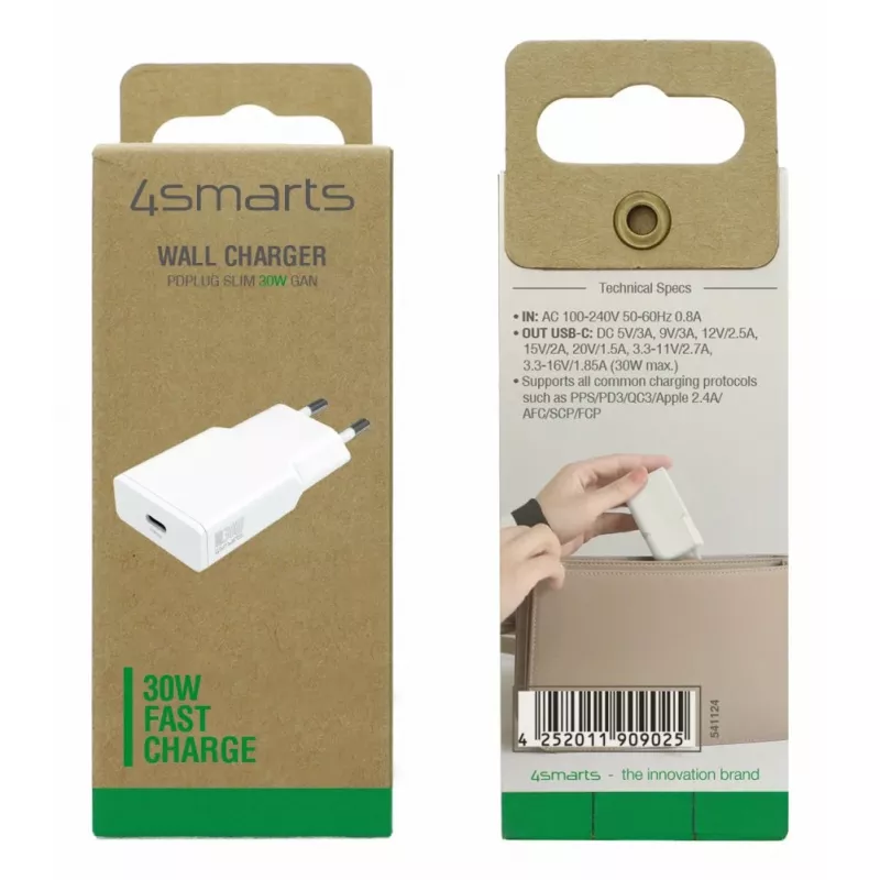 Indoor Charger 4smarts 541124 Smartphone White AC Fast Charging