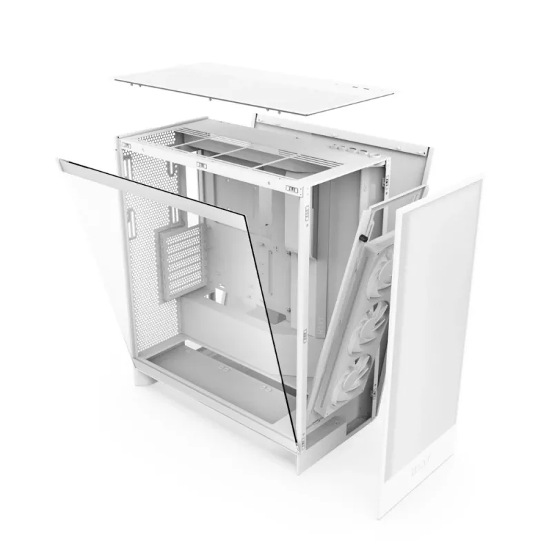 PC Case NZXT H7 Flow RGB Midi Tower White — Tempered Glass, EATX, Front 3×120mm, USB-C