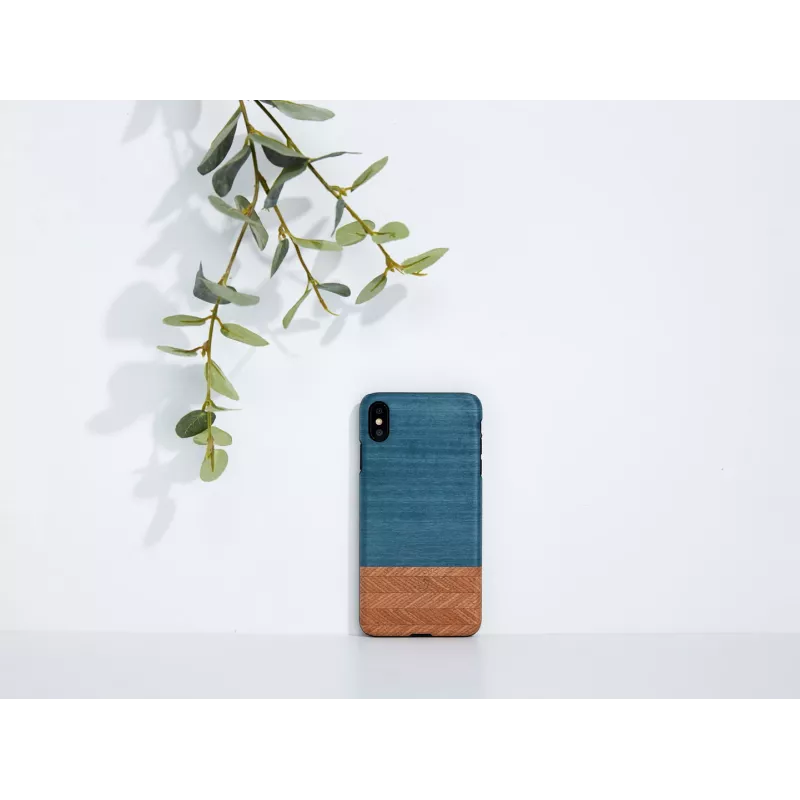Smartphone case man and wood for iPhone XS Max — denim black
