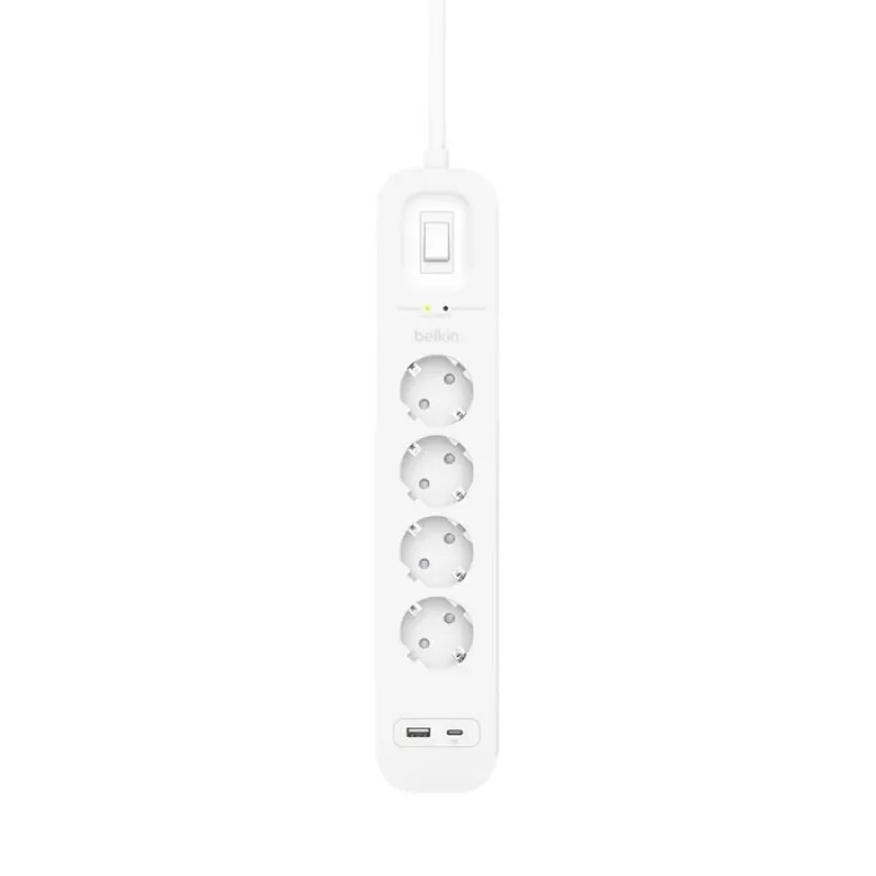 Surge Protector Belkin SRB001VF2M-V2 — 4 outlets, USB-C and USB-A ports, 2 m cable