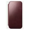 Mobile phone cover Nomad Modern Leather Folio for iPhone 17 Pro Max — leather, TPU, PC, aluminium, burgundy, 16 cm (6.3 inch)