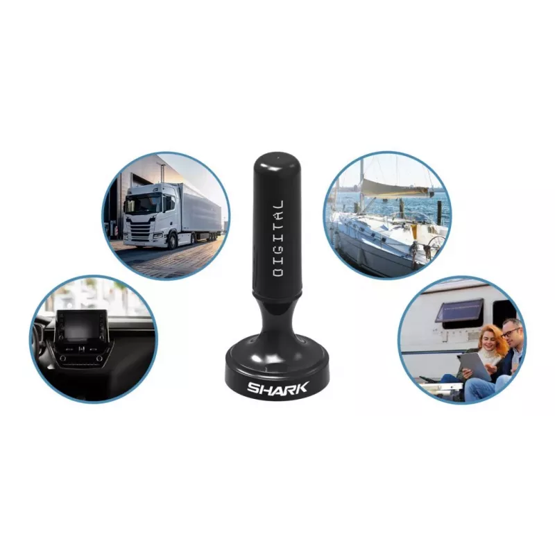 Car DVB-T Antenna Shark SHA301CAR with Active Amplifier for Vehicle TV Reception