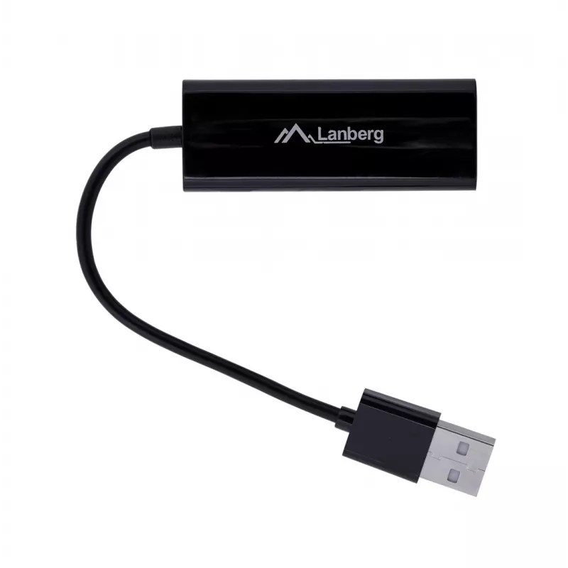Network interface card LANBERG NC-0100-01 USB 10 Gbit/s, hot-swap, cable 0.15 m, black