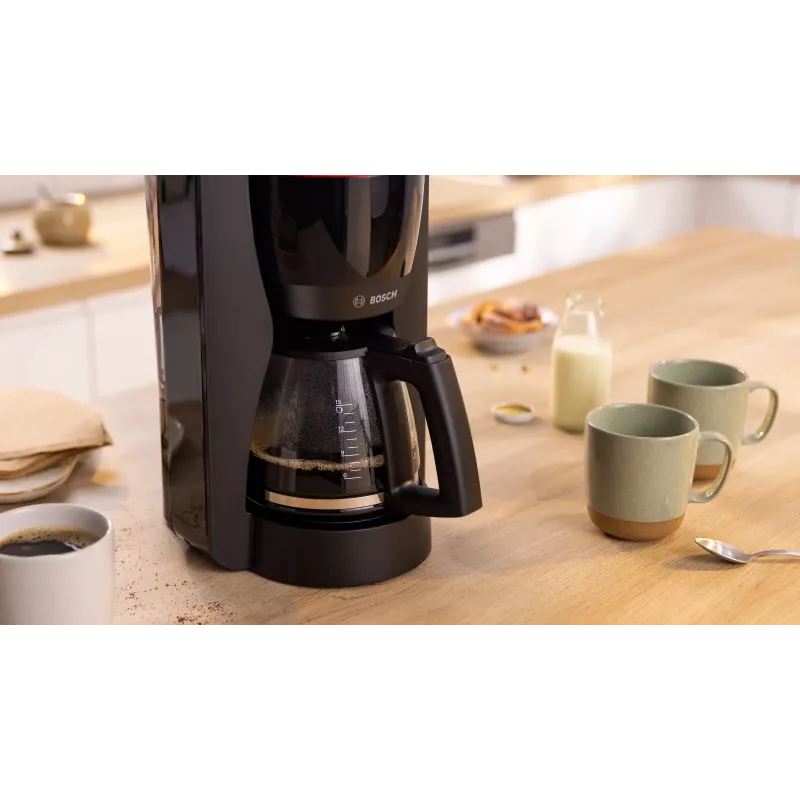 Drip coffee maker Bosch TKA2M113, 1.25 L water tank, 15 cups, black