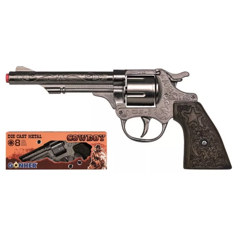 Toy cowboy revolver Pulio GONHER 80/0 metal 8 rounds