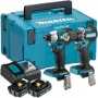 Cordless Drill and Impact Driver Combo Set Makita DDF487 & DTD157 18V Li‑Ion 2×2.0Ah (DLX2423AJ)