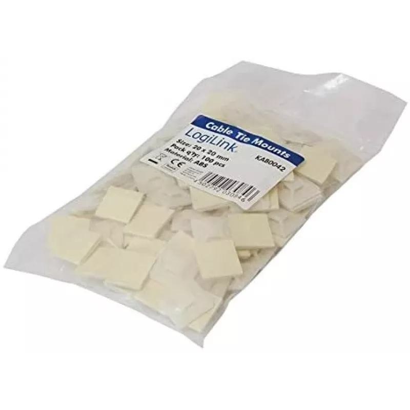 Cable Tie Mount LogiLink KAB0042 Beige ABS 100 pcs