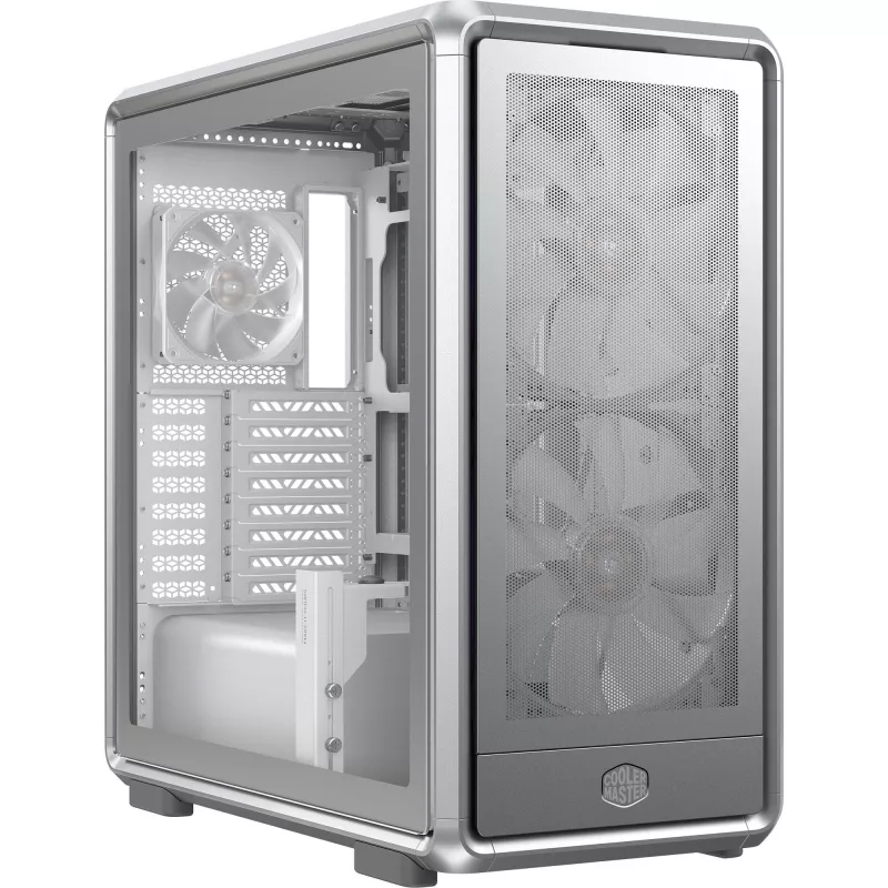 PC Midi Tower Cooler Master MasterFrame 600 Mesh Silver — supports ATX/EATX, front 2×200mm, 2.5 inch/3.5 inch drives