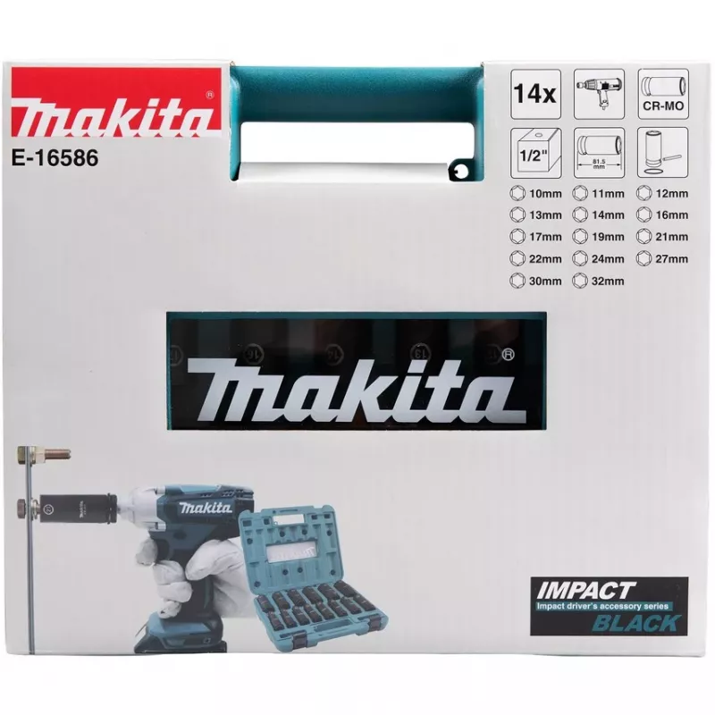 Makita E-16586 impact socket Impact socket set Black, Green