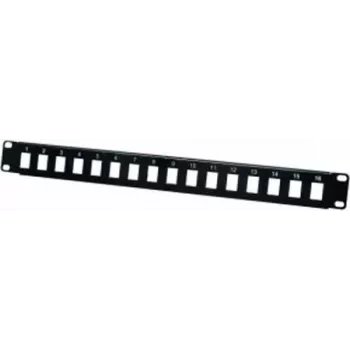 Module Carrier for 16 Keystone Jacks, 19in, Black - for Building a Patch Panel with up to 16 Ports (908050)