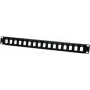 Module Carrier for 16 Keystone Jacks, 19in, Black - for Building a Patch Panel with up to 16 Ports (908050)