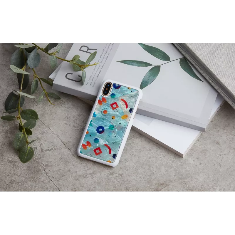 Phone case iKins for iPhone XS / iPhone X S – white poppin rock protective back cover