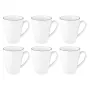 Set of 6 mugs with handle SELECT SELTMANN LIDO BLACK LINE – ceramic drinking mugs, 6-piece set