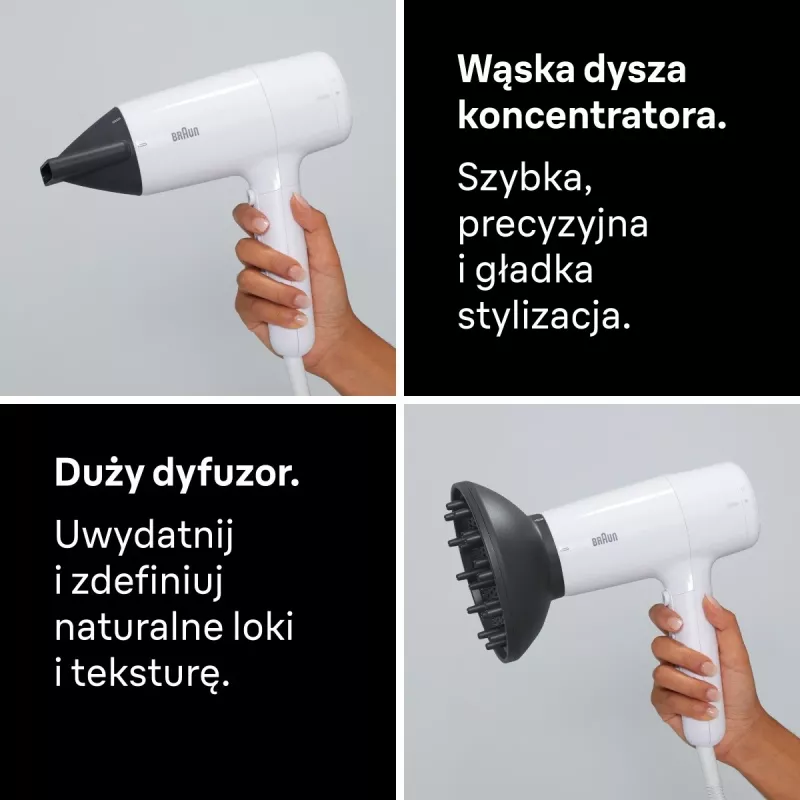 Hair Dryer Braun BRHD226E 2200W Ionic Technology Lightweight