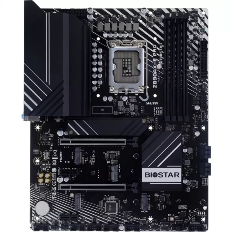 Biostar Z890AX-E Pro Motherboard, Intel Z890, LGA 1851, ATX, DDR5