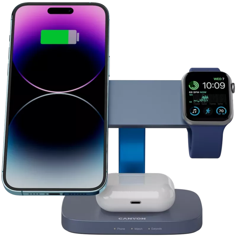 Wireless Charging Stand CANYON WCS-310 Canyon Dark Grey – Qi-compatible upright charger
