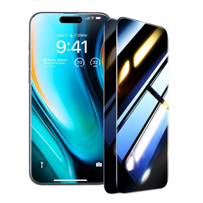 Privacy Glass screen protector Torras Install Master for iPhone 16 Plus (model X00FX1563)