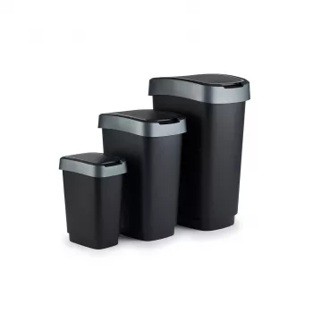 rotho Twist 25 L rectangular polypropylene storage container — 25 L, 476×333×252 mm, black