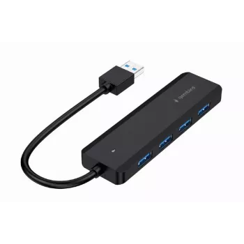USB hub Gembird 4-port USB 3.1 (Gen 1) — 4 ports, USB 3.2 Gen 1 Type-A, 5V/2.1A, 109×30×10 mm, black