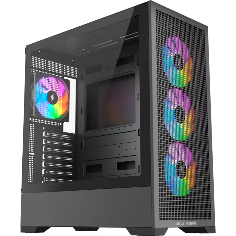 PC case Silentware Core 100 A-RGB Black — model CORE100BLACK, A-RGB lighting, mid-tower form factor