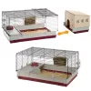 Cage Ferplast Krolik 140 Plus for Rabbit, Grey/Red, W1420×D600×H500 mm, Metal/Plastic