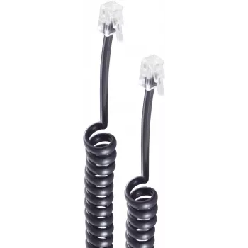 shiverpeaks ®-BASIC-S-Telephone Handset Coiled Cable-Cable 2x 4P4C, White, 4,0m (BS70134)