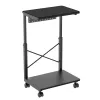 MACLEAN RS430 Mobile CPU Trolley Stand with NanoRS Shelf, 80kg Capacity, Adjustable Height 550-850mm, Black