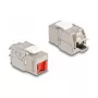 DeLOCK Keystone Module RJ45 jack to LSA Cat.6A toolfree with red dust cover