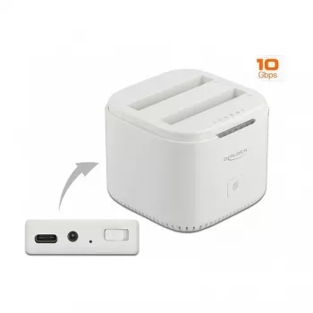 Docking Station DeLOCK USB Type-C™ 3.2 for 2 x 2.5 inch SATA HDD/SSD