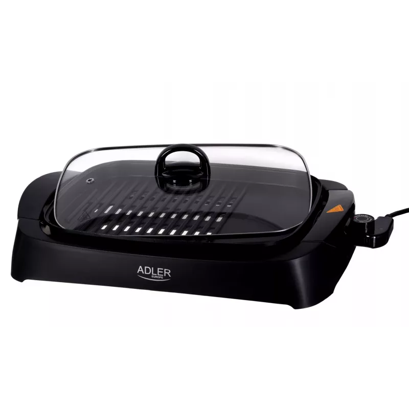 Tabletop electric grill Adler AD 6610, 3000 W, black, rectangular dual-zone grate+griddle