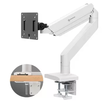 Monitor mount ONKRON G110-BG for 1 display 15 kg, up to 106.7 cm (42 inch), VESA 75x75–100x100, clamp/grommet, black/grey