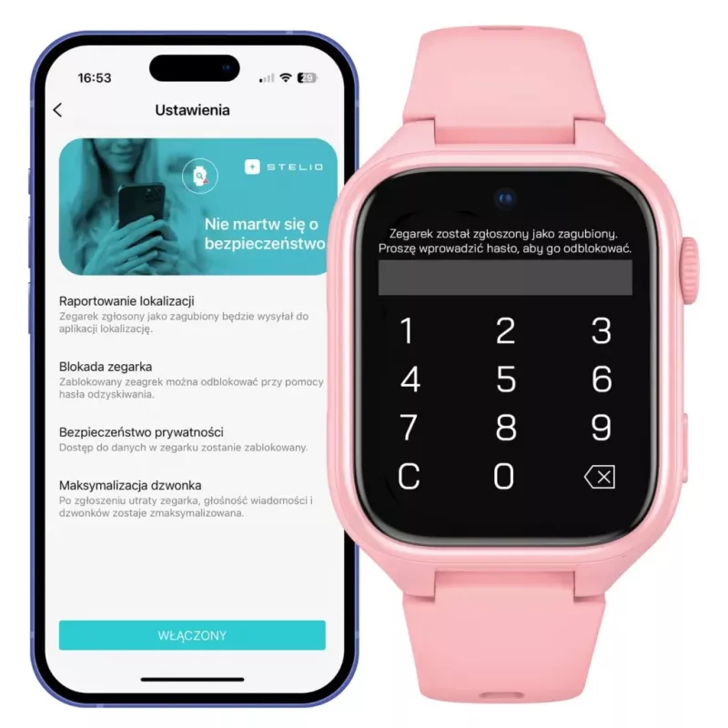 Smartwatch Stelio Junior Pro AI 4G ST-SWJ102-PK — children's 4G watch, pink