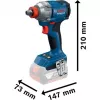 Cordless Impact Wrench GDX 18V-285 Professional, 18Volt (Blue, 2x Lithium-Ion Battery 4,0Ah, in L-BOXX)