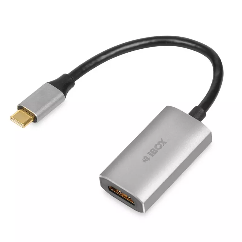 IBOX USB-C to HDMI adapter cable, model IACFAK, USB-C (male) to HDMI (female), 4K 60Hz, straight connectors, silver