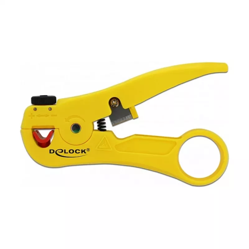 Cable stripper DELOCK 86478 — stripping capacity 3.5–9 mm, length 111 mm, yellow