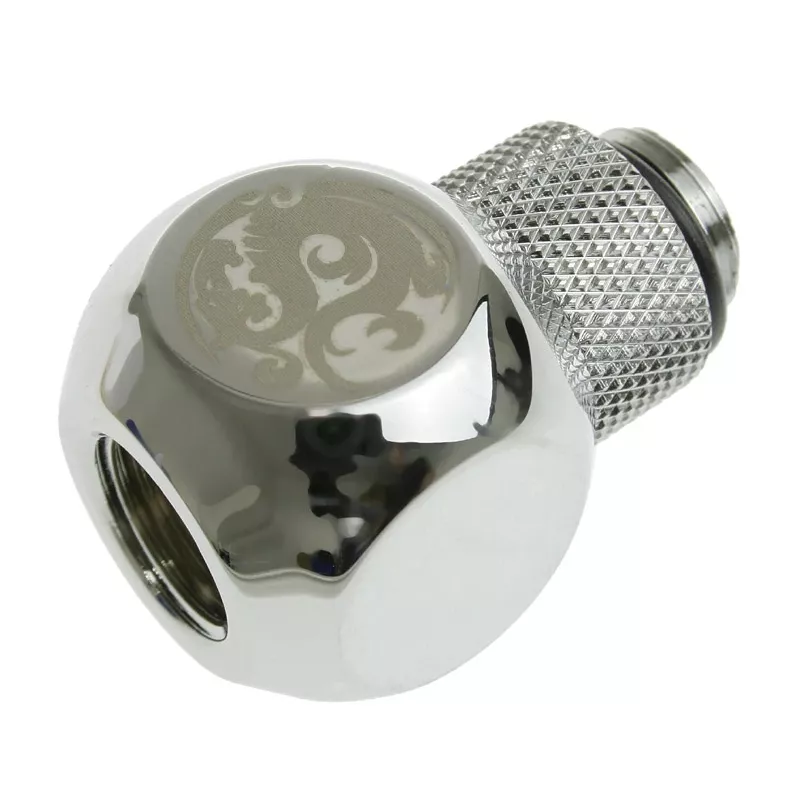 Bitspower Adapter T-Splitter G1/4 inch AG to 2x G1/4 inch IG - Rotatable, TII, Silver Glossy