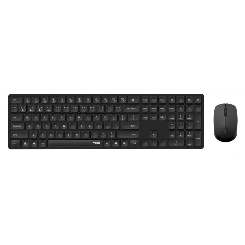 Wireless mouse RAPOO 8020M Black — 2.4 GHz optical, compact portable design