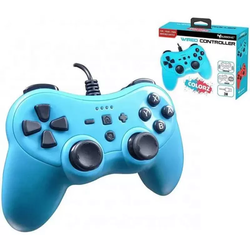 Wired controller SUBSONIC SA5488-1 Neon Blue — for Nintendo Switch, wired connection