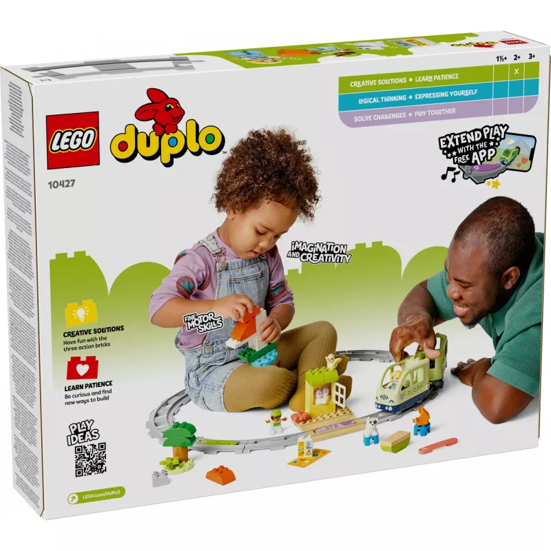 Toy train set LEGO DUPLO Interactive Adventure Railway 10427, 57 pieces, 2 minifigures, for ages 2+