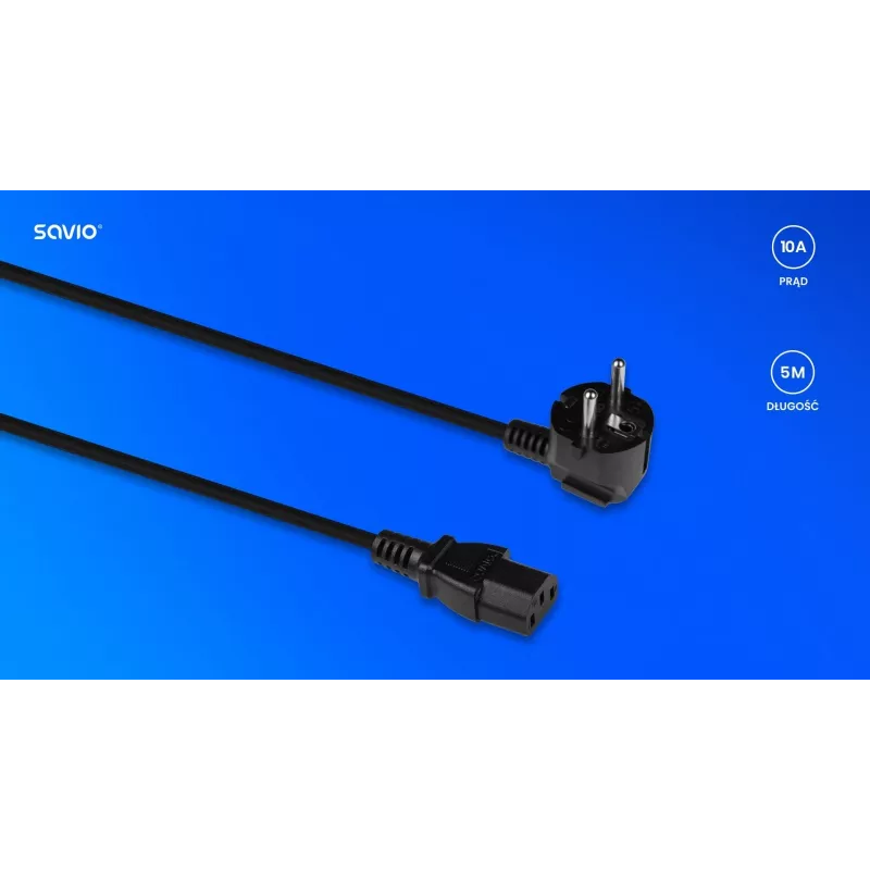 SAVIO CL-181 Power cable CEE 7/7 (E/F) – IEC C13 5m