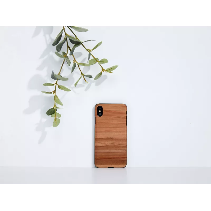 Phone case man and wood for iPhone X/XS — cappuccino black protective cover
