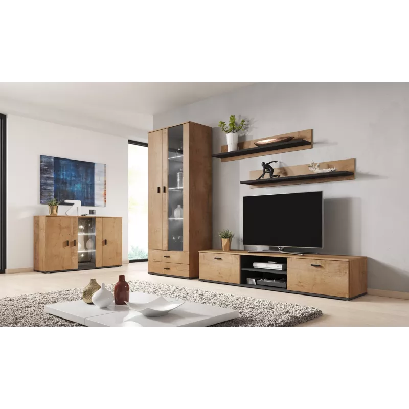 Cama set of two shelves 125cm SOHO lefkas oak/black